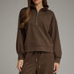 Trista Collared Half Zip Long Sleeve Top