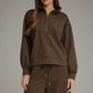 Trista Collared Half Zip Long Sleeve Top