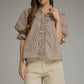 Media Stripe 3/4 Puff Sleeve Top