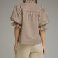 Media Stripe 3/4 Puff Sleeve Top