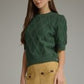 Scarlett Puff Sleeve Cable Knit DetailSweater