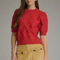 Scarlett Puff Sleeve Cable Knit DetailSweater