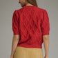 Scarlett Puff Sleeve Cable Knit DetailSweater
