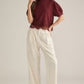 Romeo Lace Trim Mock Neck and Cuff Sleeve Finished Top