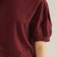 Romeo Lace Trim Mock Neck and Cuff Sleeve Finished Top