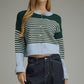 Bold Stripe Colorblock Cardigan with Button Closure