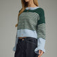 Bold Stripe Colorblock Cardigan with Button Closure