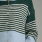 Bold Stripe Colorblock Cardigan with Button Closure