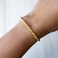 Tarnish Resistant Gold Plated 4mm Textured Beaded Stretch Br