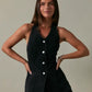 Cherry Bomb Vest-Style Romper with Micro Shorts