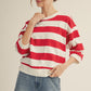 Conviction V-notched Bold Stripe Casual Top