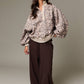 Juliette Leopard Print Snap Button Sweatshirt