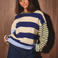 Noah Multi Contrast Stripe Color Block Sweater