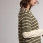 Carpenter Stripe Short Sleeve Sweater Cardigan