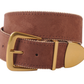 Zipper-Lined Suede Belt with Gold Hardware