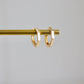 Hexagon Huggie Earrings - Gold or Silver