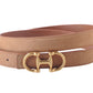 Horsebit Buckle Equestrian Stitched Suede/Napa Leather Belt