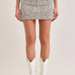 Cape White Cheetah Mini Skirt by Hidden Denim