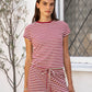 Marlowe Tee Classic Crewneck Stripe Short Sleeve T-Shirt