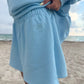 Berry Blue Embroidered Sweat Shorts