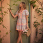 Tuesday Solid Contrast Detail Tiered Floral Dress