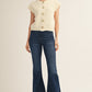 Big Shell Button Detail Sweater Vest