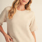 Quincy Drop Shoulder Short Sleeve Comfey Sweater Top