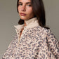 Juliette Leopard Print Snap Button Sweatshirt
