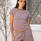 Marlowe Tee Classic Crewneck Stripe Short Sleeve T-Shirt