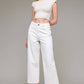 Nori Sea Salt Color Clean Summer Wideleg Jeans by Hidden Denim
