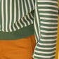 Pacific Open V-Neck Grommet Detail Striped Knit Top