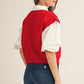 Big Shell Button Detail Sweater Vest