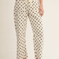Concrete Drawstring Waist Polka Dot Barrel Pants