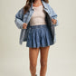 Prayer Pleated Denim Shorts