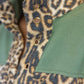 Animal Print Color block Grommet Detail Sherpa Top