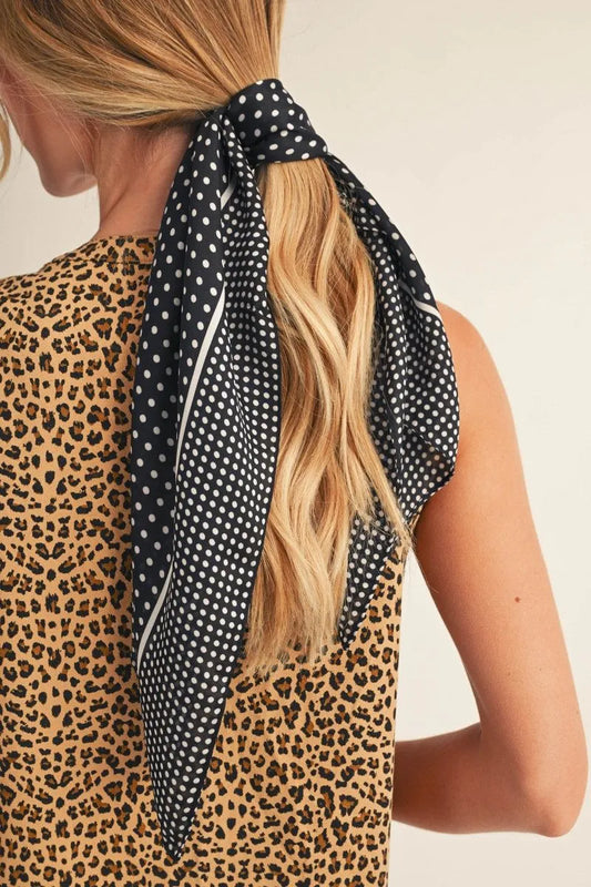 Zoey Polka Dot Silk Scarf
