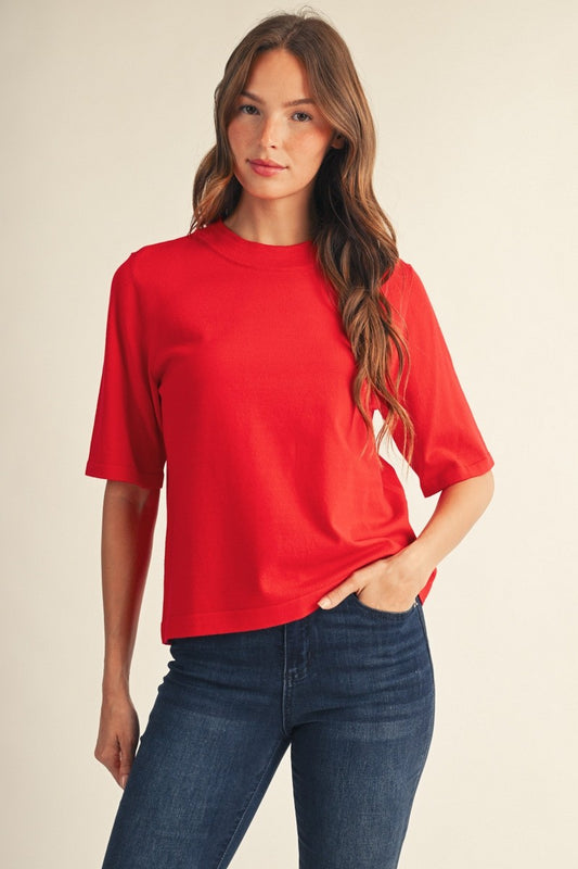 Galena Half Sleeve Round Neck Comfy Sweater