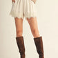 Nora Satin Shorts with Lace Trim