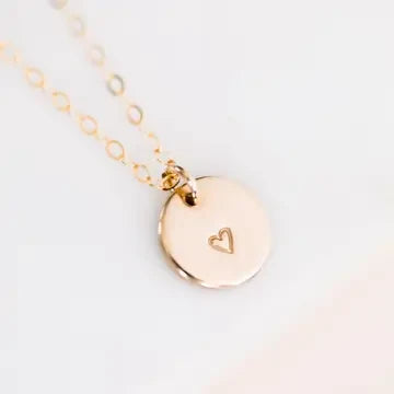 Heart Disc Necklace by Barberry & Lace