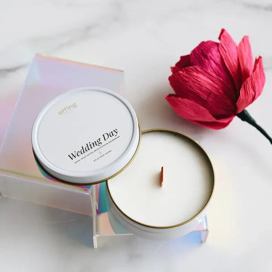 Wedding Day Travel Candle | Notes: Sheer Vanilla & Orchid by Effing Candle Co.