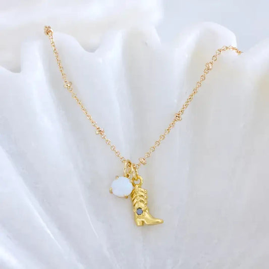 Opal Boot Necklace by Mesa Blue