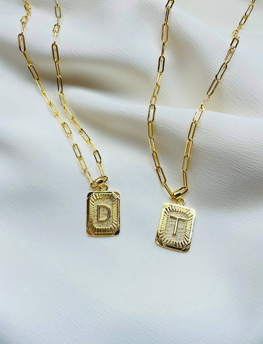 Mila Letter Plate Necklace