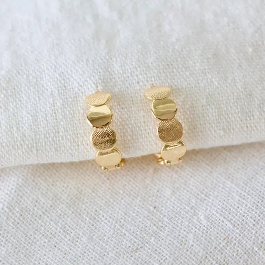 Full Moon Huggie Hoop Earrings by Mesa Blue