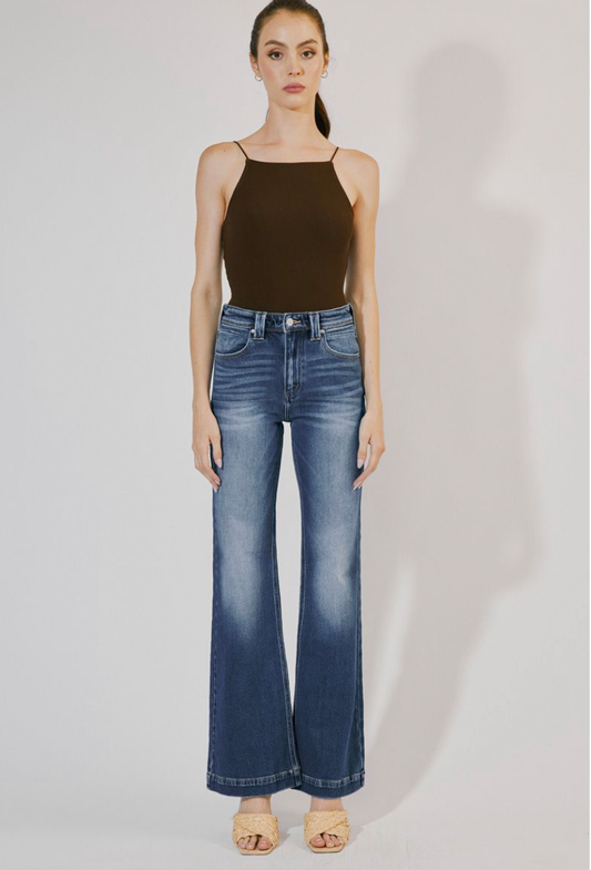 Seven Holly Flare Dark Wash High Rise by KanCan