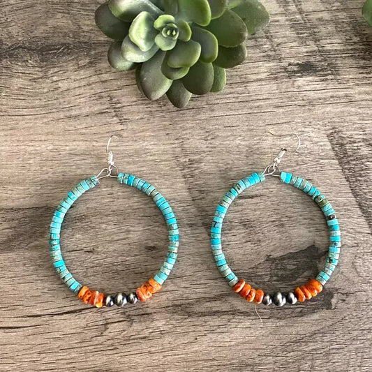 017 Vibrante Hoop - Summer Sterling Silver Pearls Hoop Earrings