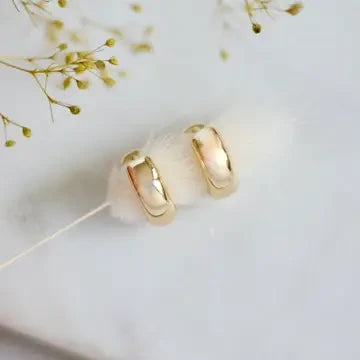 Chubby Hoop Gold Earrings by Mesa Blue