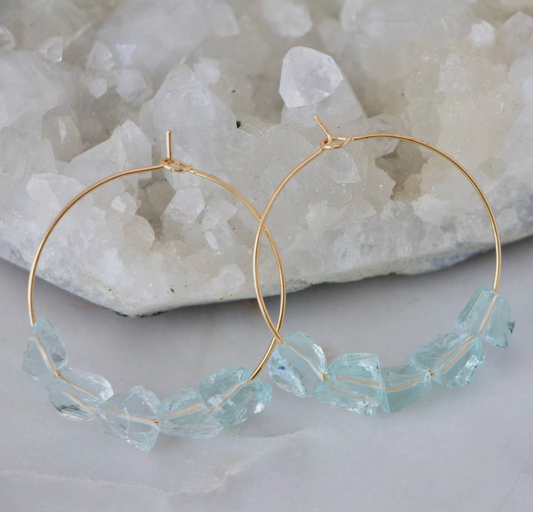 Blue Aqua Quartz Earrings