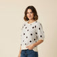 Portland Polka Dot Scallop Short Sleeve Sweater