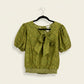 Burn Out Floral Top with  Large Front Bow Detail