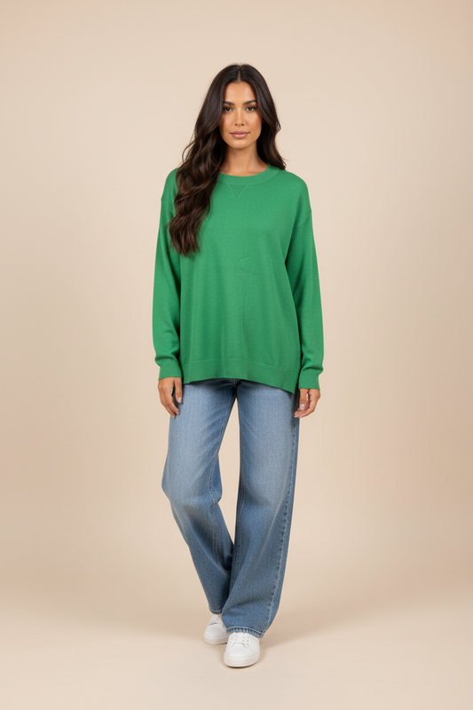 Hannah Ribbed Crew Neckline Sweater